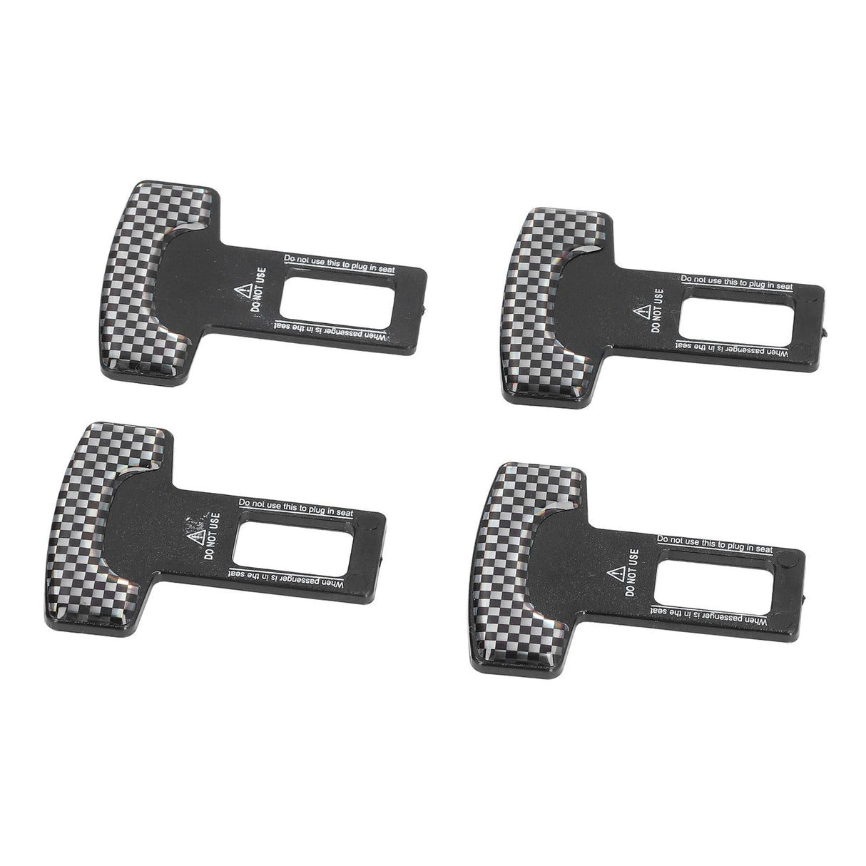 4PCS/Set Car Seat Safety Belt Stopper Buckles Alarm Canceler Carbon Fiber Aluminum Alloy Universal