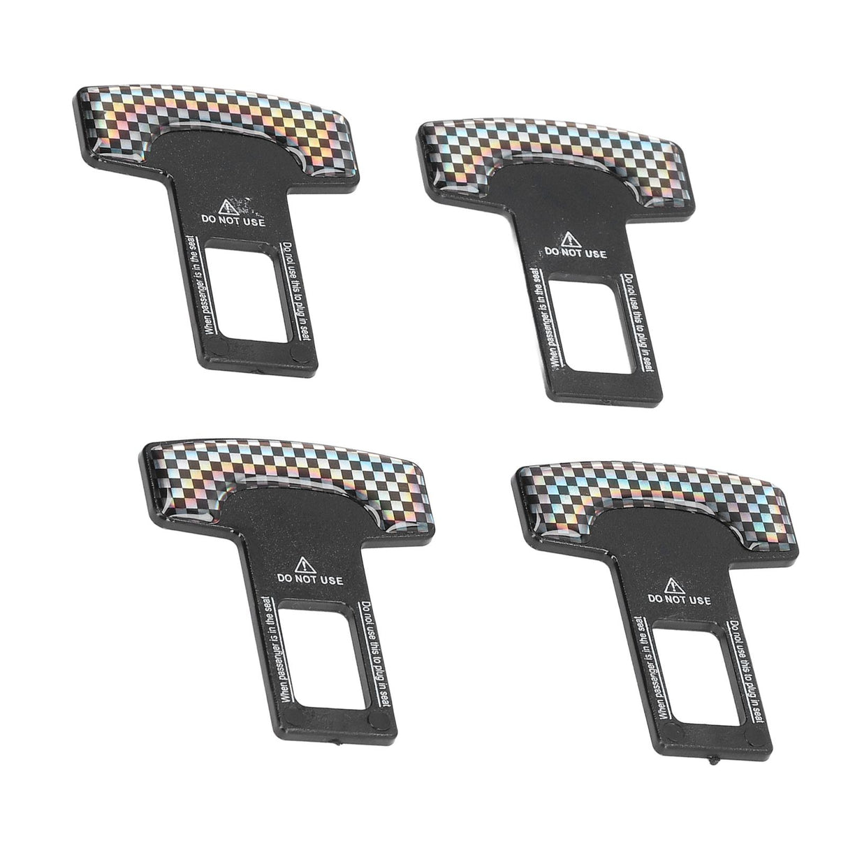 4PCS/Set Car Seat Safety Belt Stopper Buckles Alarm Canceler Carbon Fiber Aluminum Alloy Universal