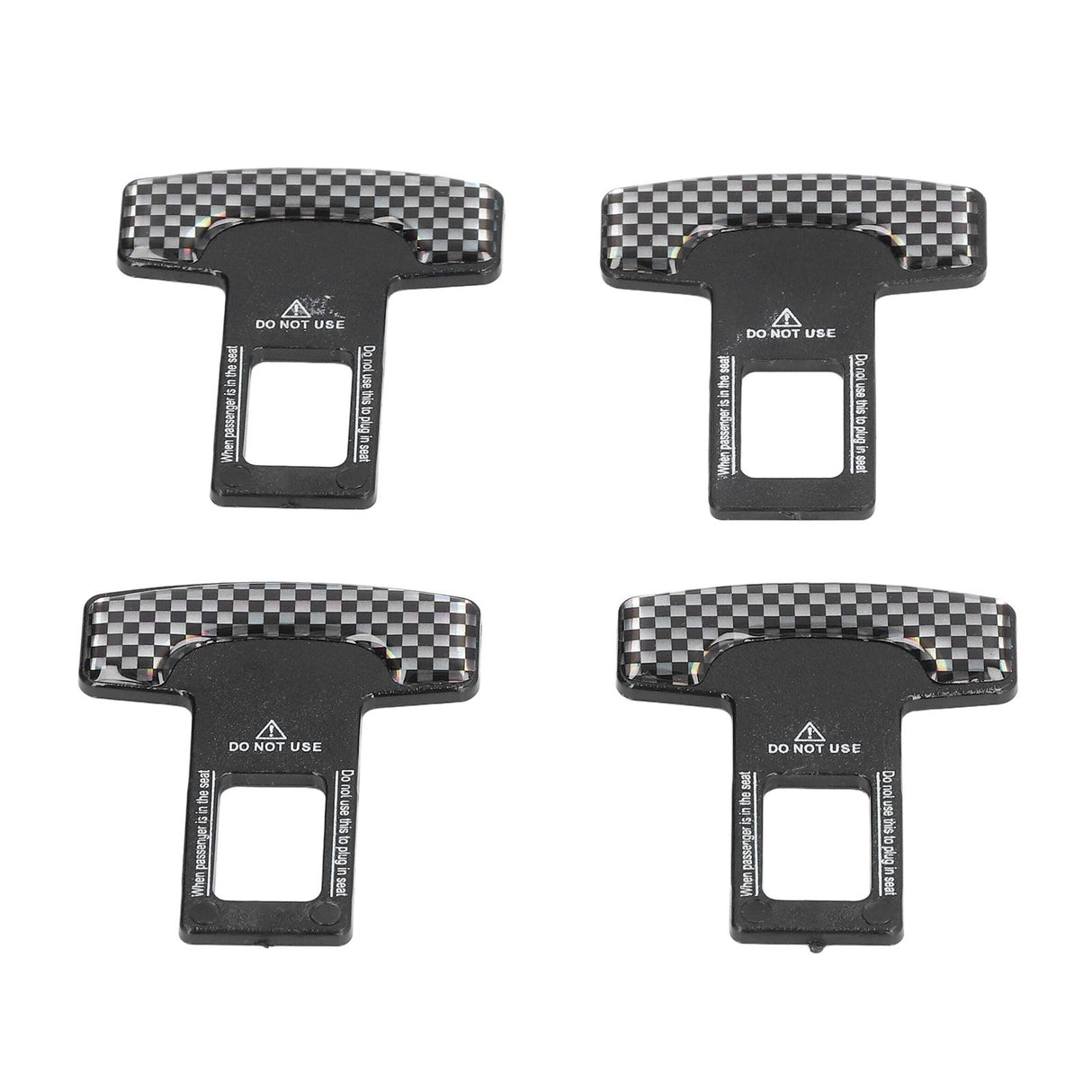 4PCS/Set Car Seat Safety Belt Stopper Buckles Alarm Canceler Carbon Fiber Aluminum Alloy Universal