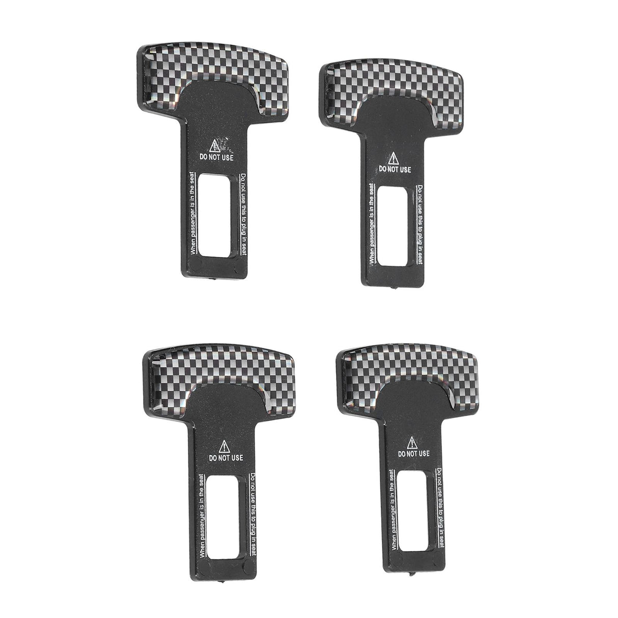 4PCS/Set Car Seat Safety Belt Stopper Buckles Alarm Canceler Carbon Fiber Aluminum Alloy Universal