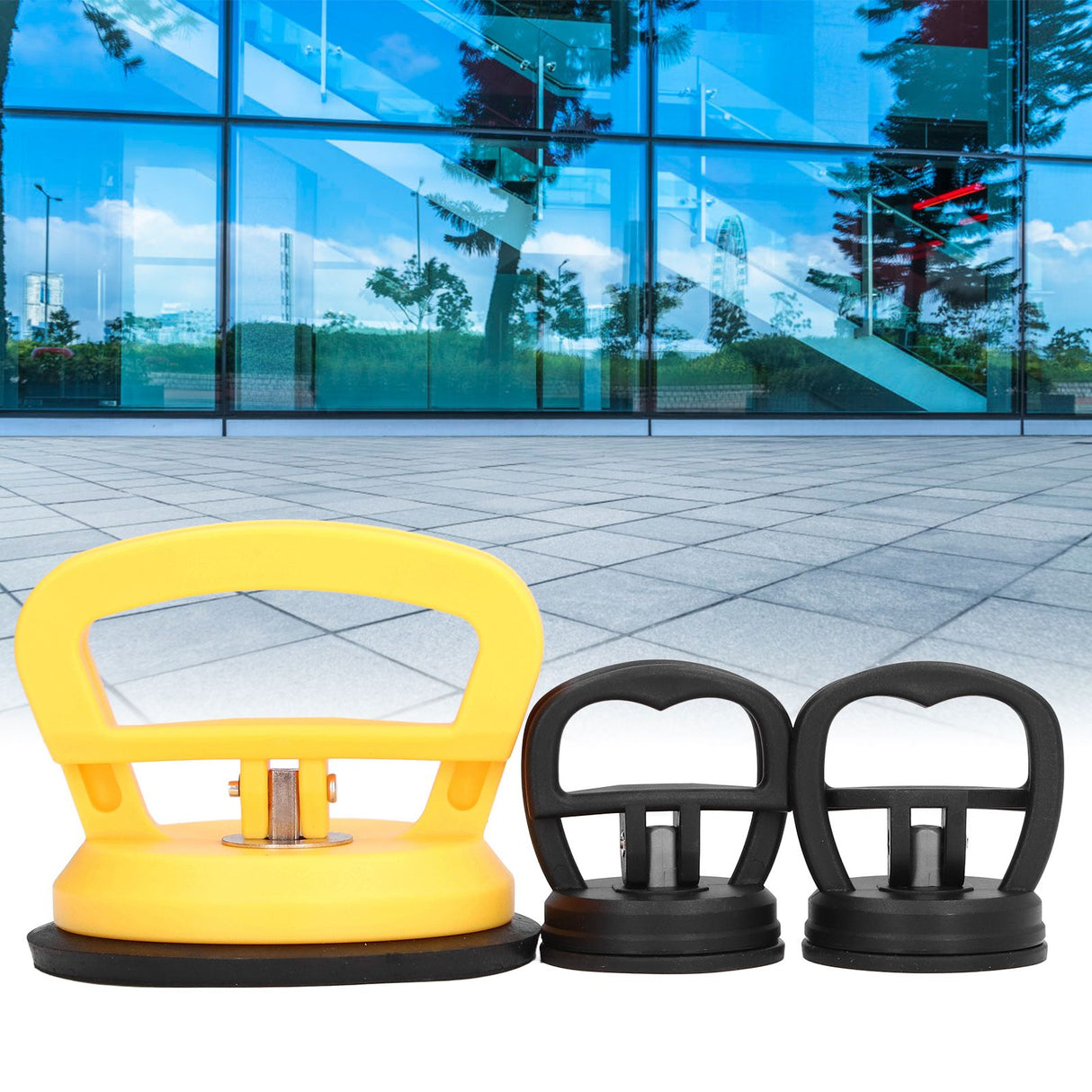 3pcs Glass Suction Cup Heavy Duty Ceramic Tile Moving Lifter with Handle for Cellphone Car Depression Repairing