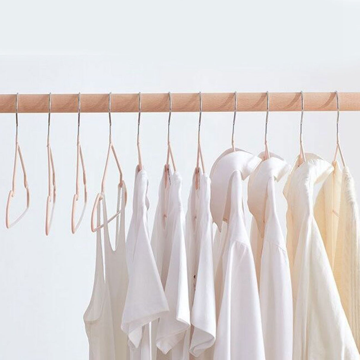 10PCS 40cm Clothing Hanger Coat Hanger Clothes Drying Rack Stainless Steel Laundry RackPink