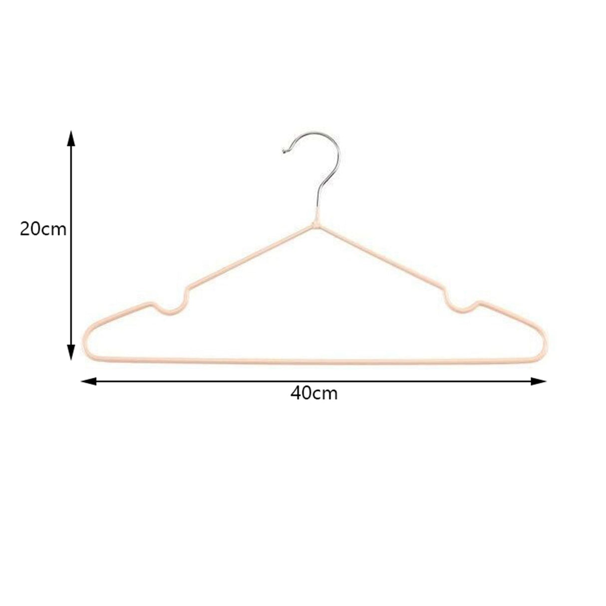 10PCS 40cm Clothing Hanger Coat Hanger Clothes Drying Rack Stainless Steel Laundry RackPink