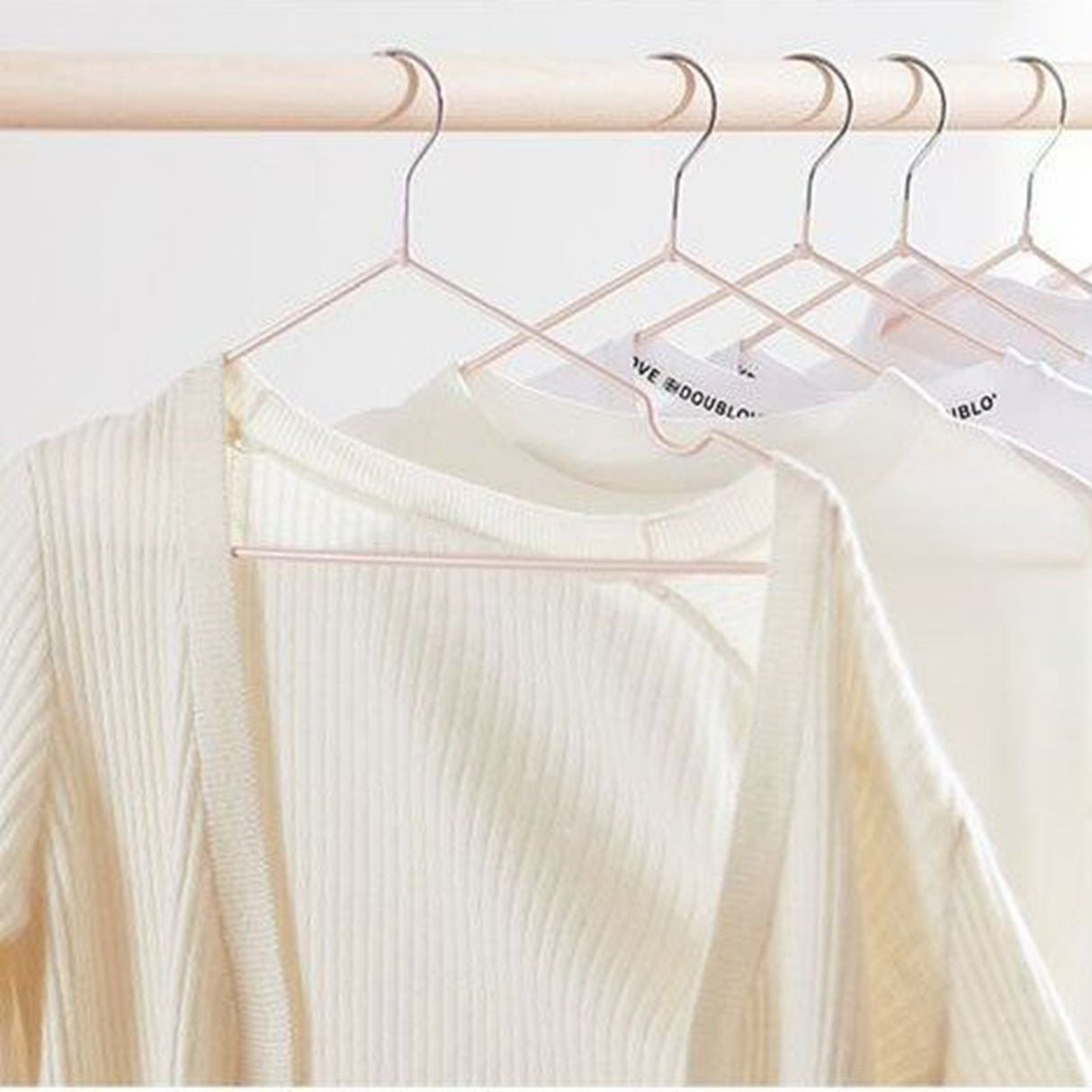 10PCS 40cm Clothing Hanger Coat Hanger Clothes Drying Rack Stainless Steel Laundry RackPink