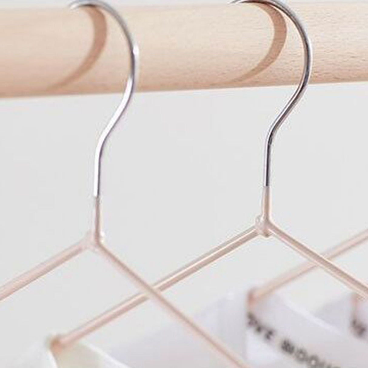10PCS 40cm Coat Clothes Hanger Stainless Steel Drying Clothes Rack Laundry Rack for DormitoryPink
