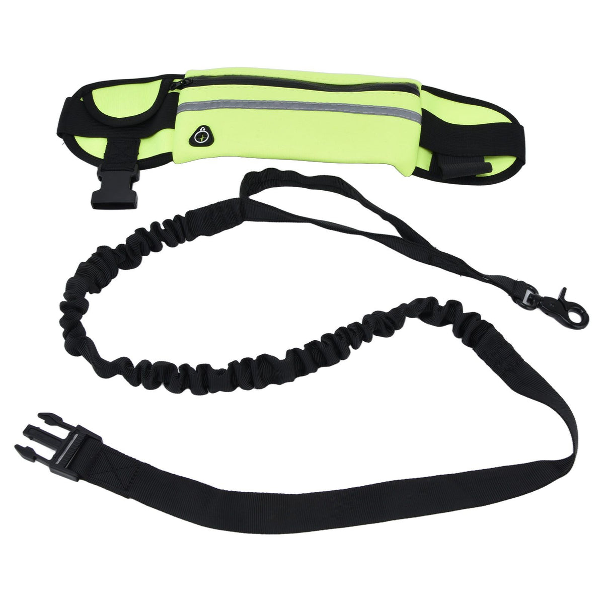 Sports Belt Bag Leash Set Reflective Elastic Explosion Proof Dog Running Traction Rope for Walking RunningGrass Green