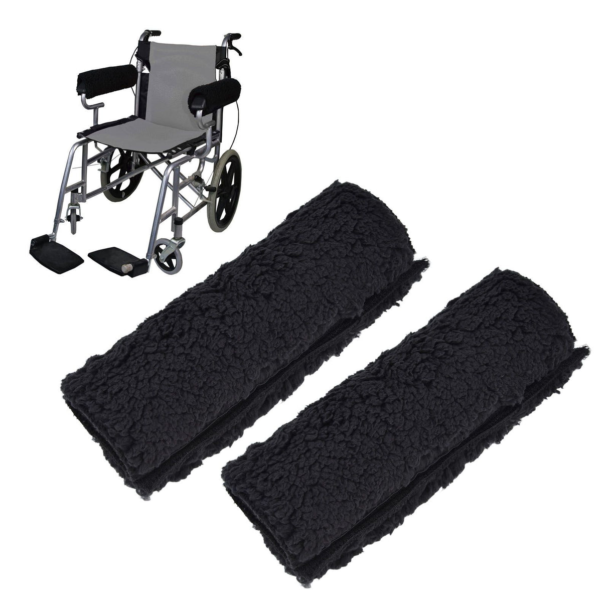 1 Pair Wheelchair Armrest Cover Removable Wheelchair Arm Pad for Office and Transport Chair