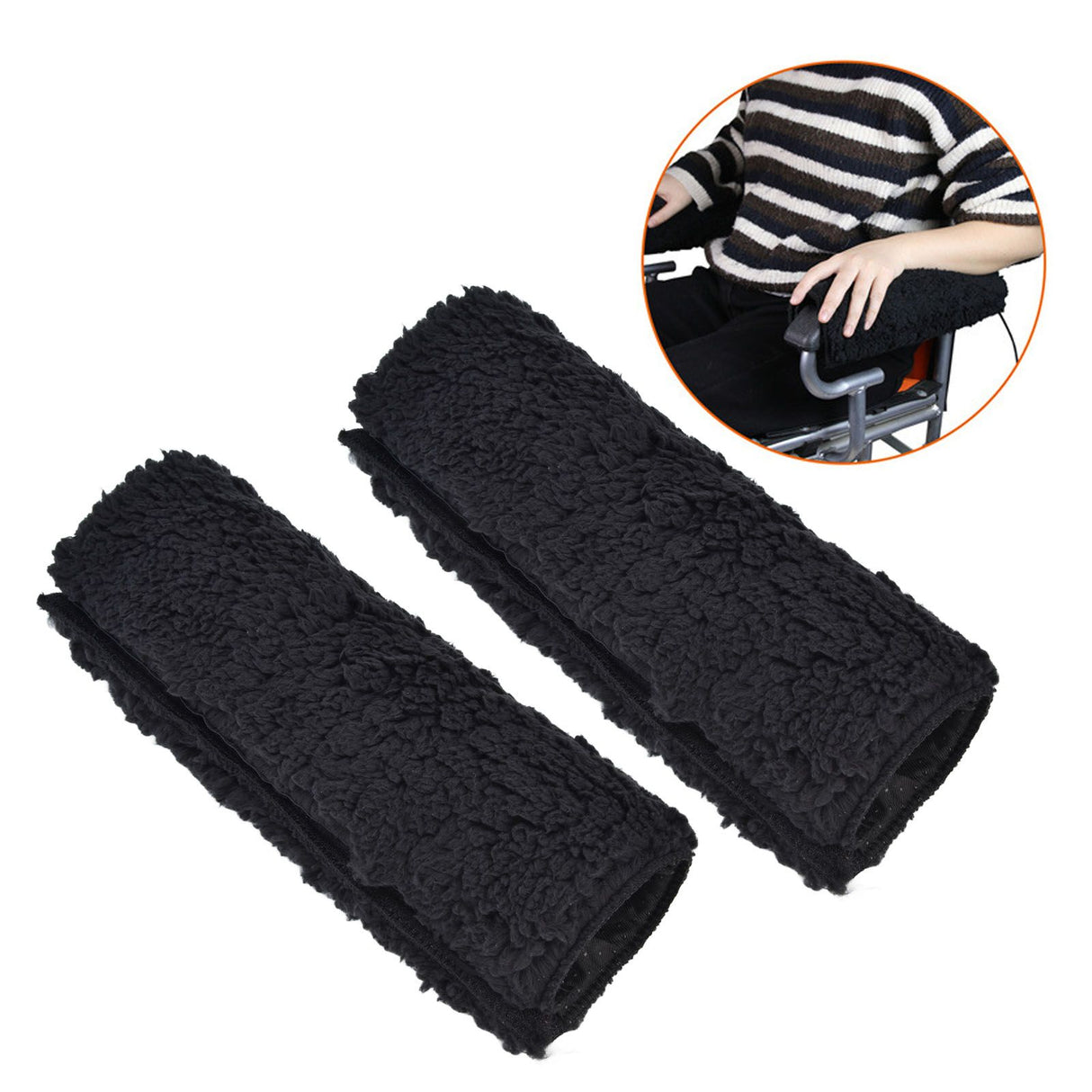 1 Pair Wheelchair Armrest Cover Removable Wheelchair Arm Pad for Office and Transport Chair