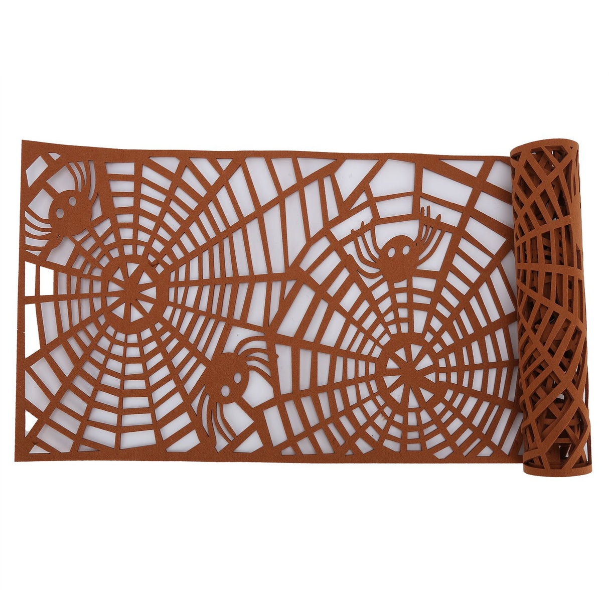 Rectangle Shape Tablecloth Hollow Out Table Runner for Wedding Household DecorationsBrown