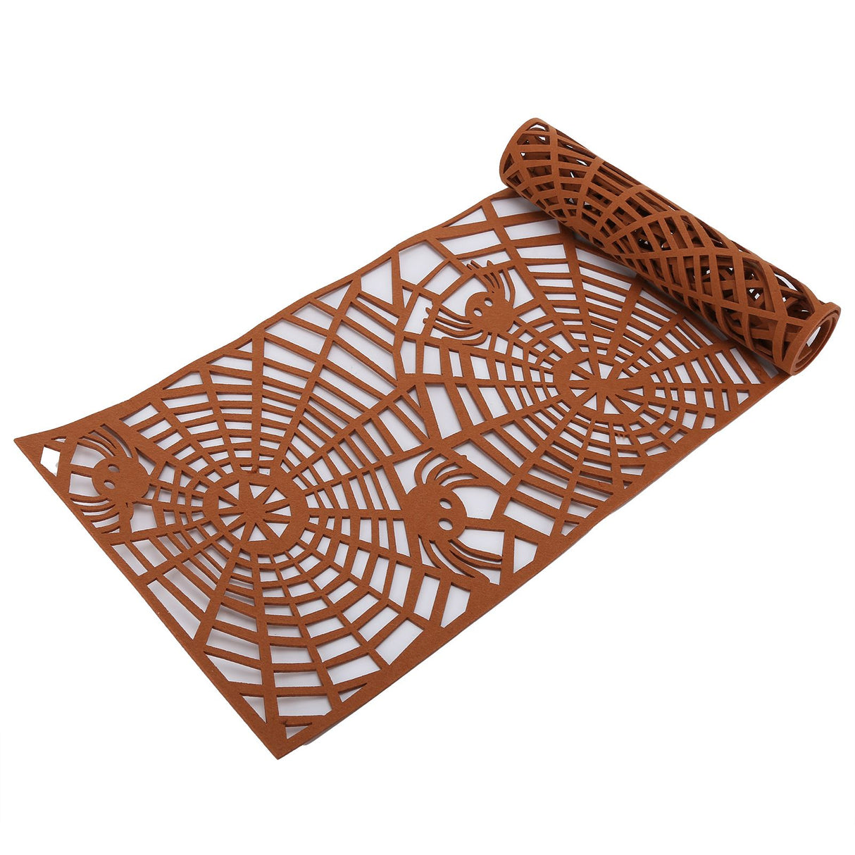 Rectangle Shape Tablecloth Hollow Out Table Runner for Wedding Household DecorationsBrown