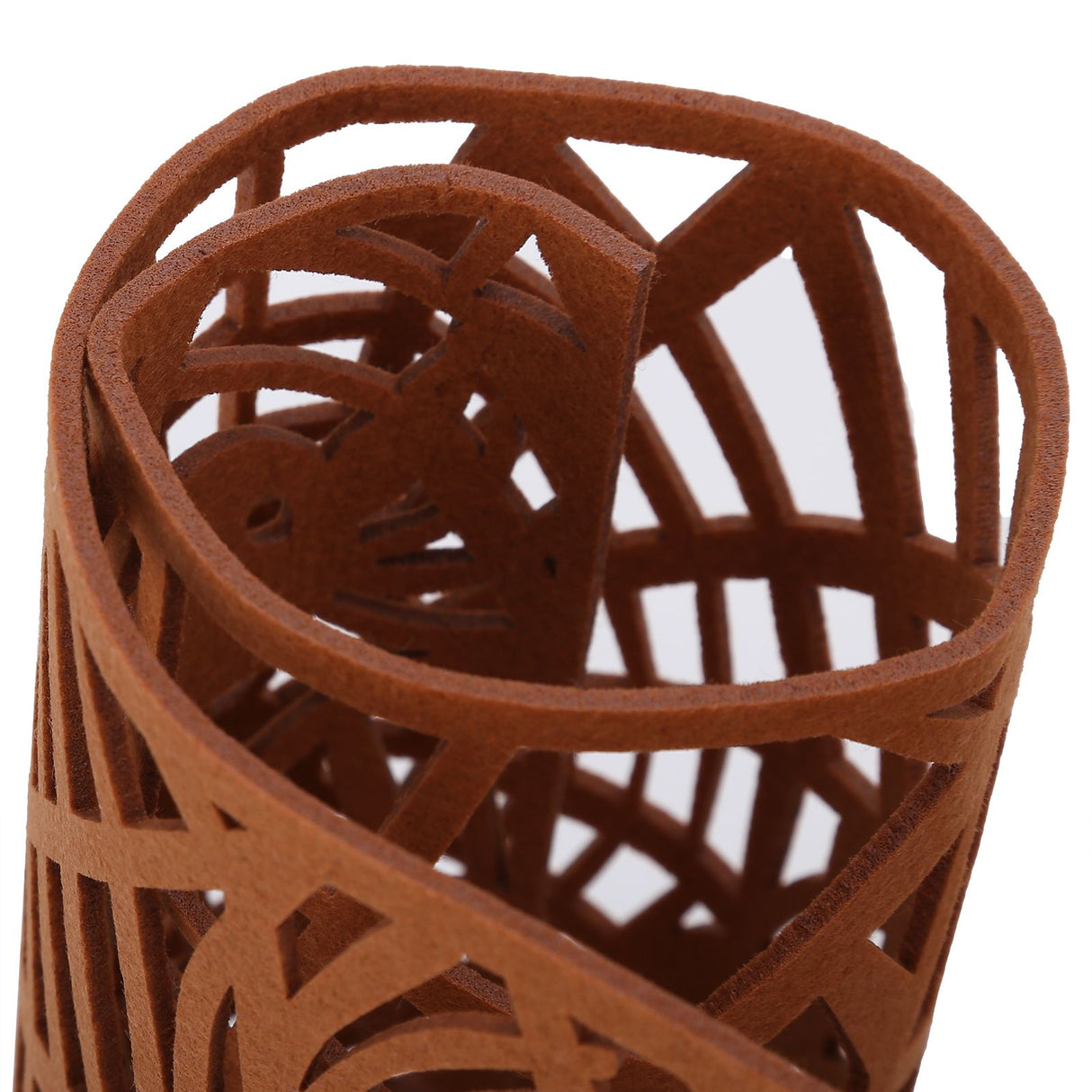Rectangle Shape Tablecloth Hollow Out Table Runner for Wedding Household DecorationsBrown