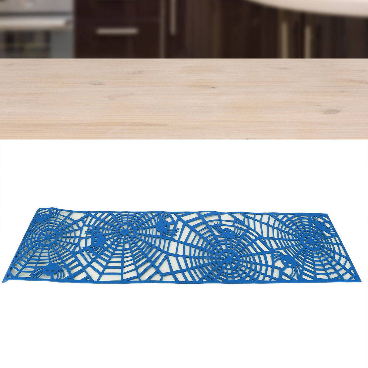 Rectangle Shape Tablecloth Hollow Out Table Runner for Wedding Household DecorationsLight Blue