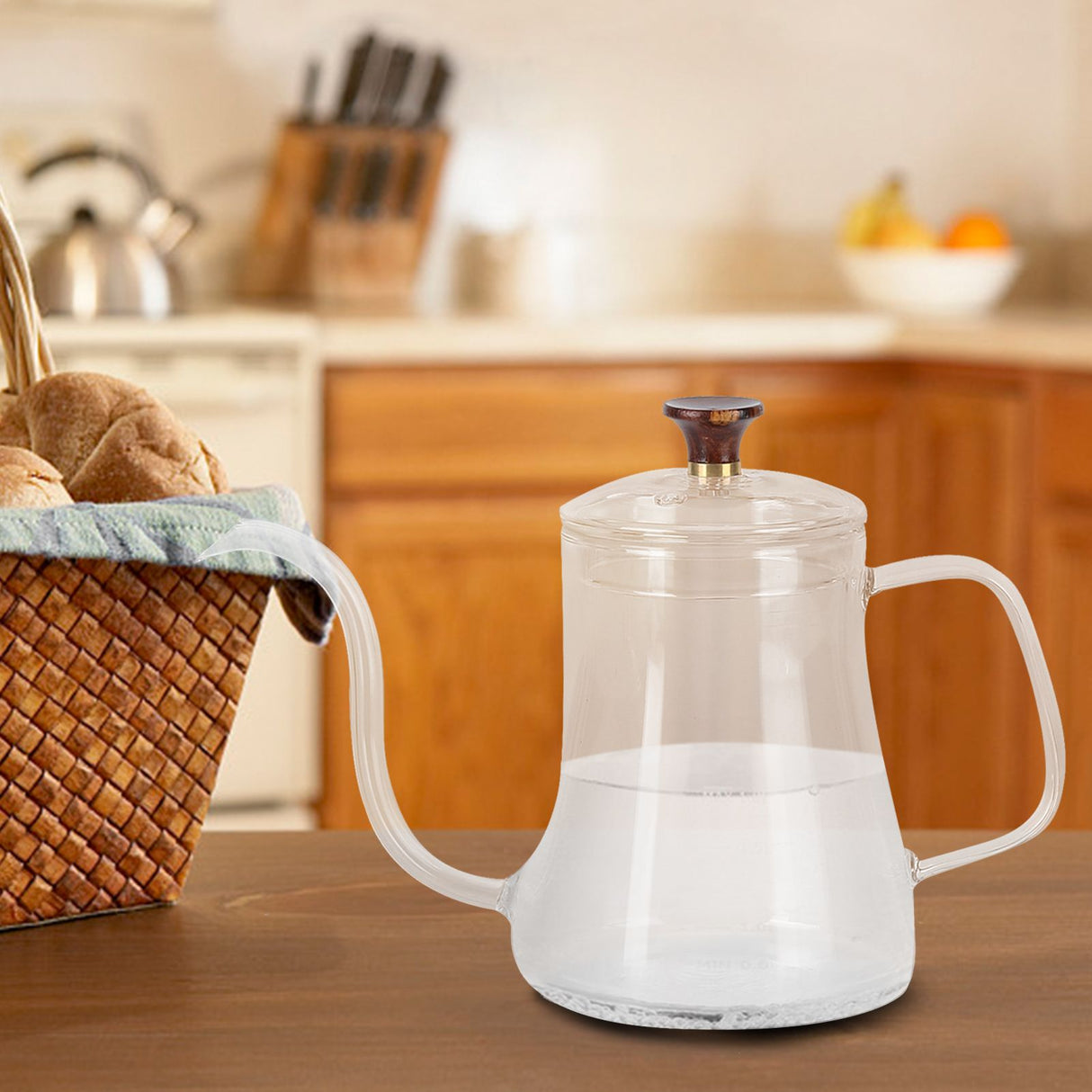 Glass Coffee Pot Swan Neck Thin Mouth Kettle HandMade Coffee Maker Pour Over Kettle(600 ml )