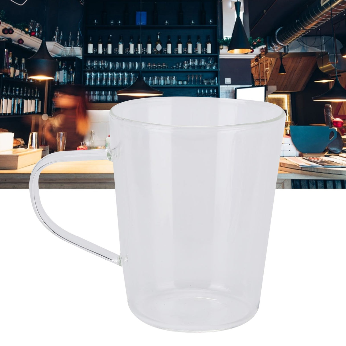 380ml Milk Cup High Borosilicate Glass Thermal Easy to Clean Glass Mug for Kitchens Hotels Coffee ShopsTransparent