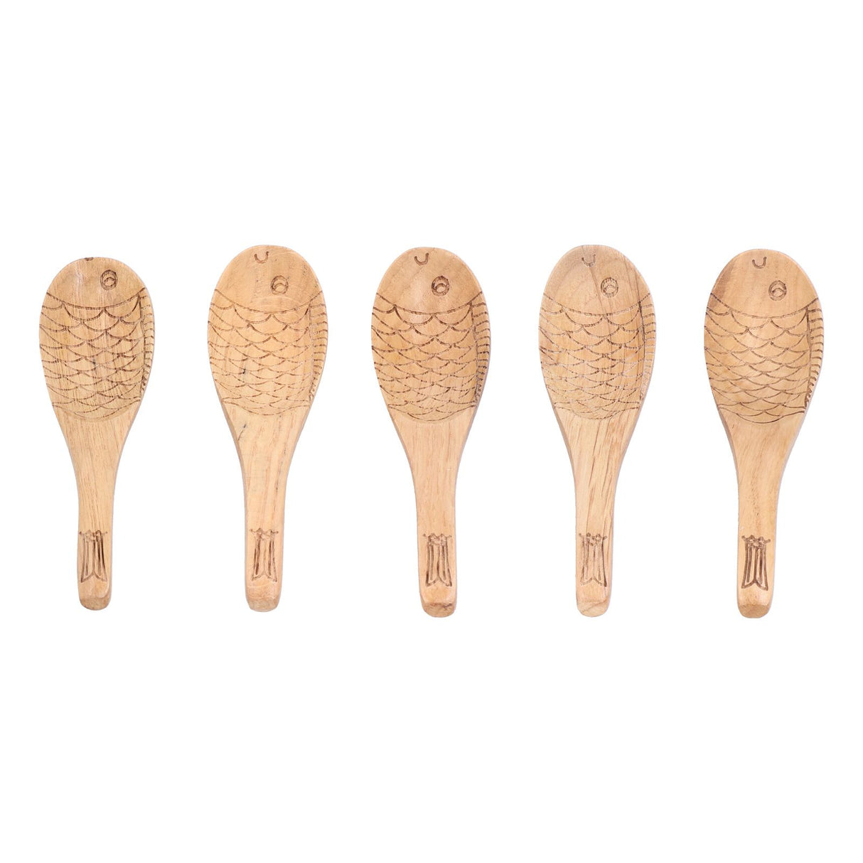 5Pcs Fish‑shaped Carved Rice Spoon Soup Spoon It Means More Than Every Year, Spoon Tableware