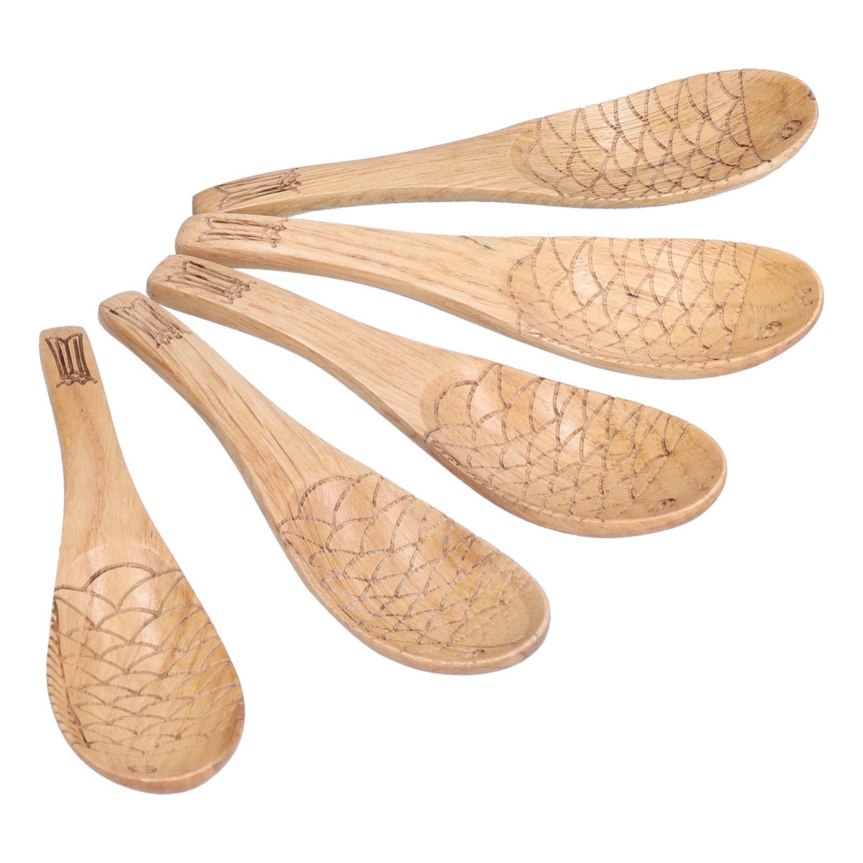 5Pcs Fish‑shaped Carved Rice Spoon Soup Spoon It Means More Than Every Year, Spoon Tableware