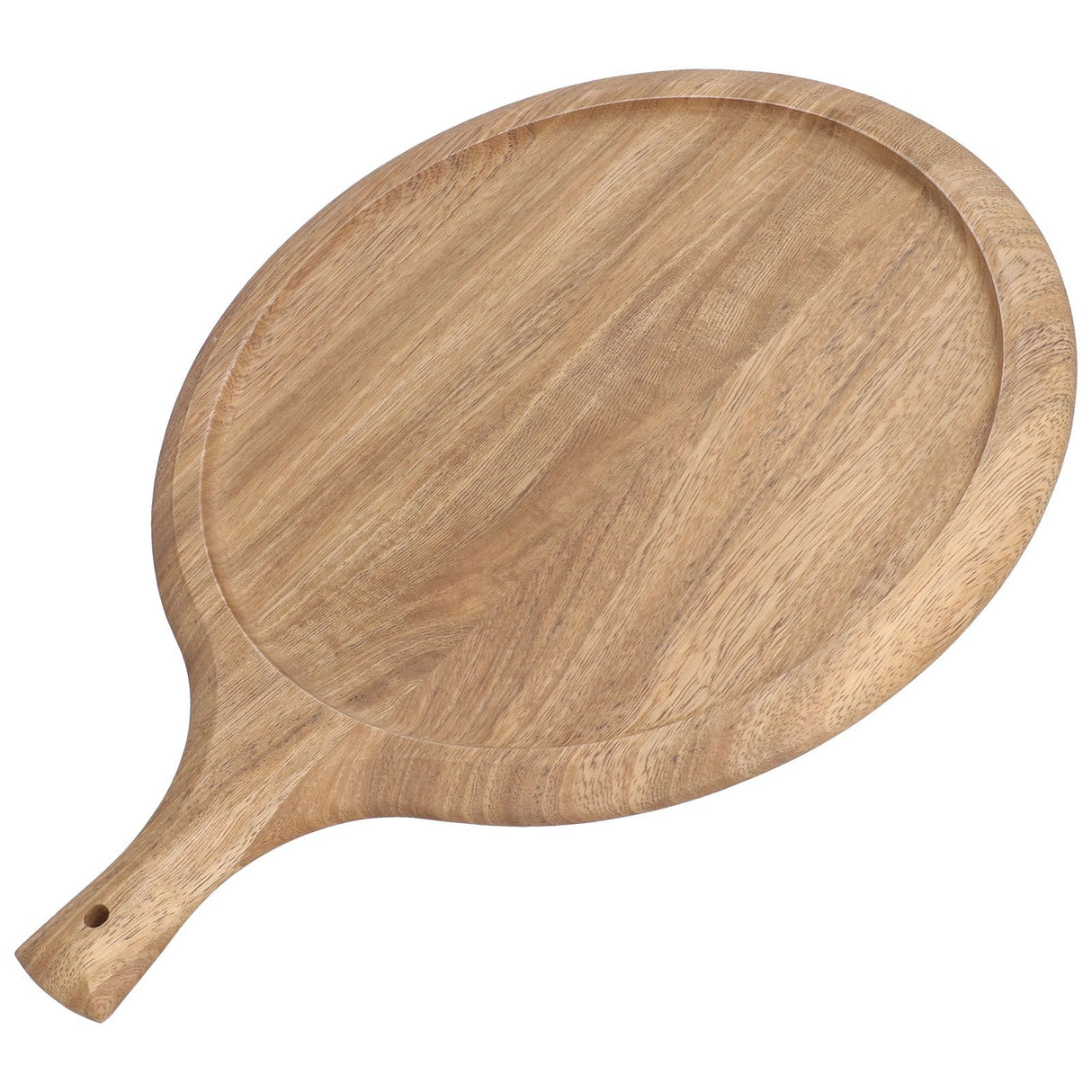 Wooden Pizza Tray Durable Round Serving Board with Handle Bread Food Dinner Plate for Restaurant Hotel