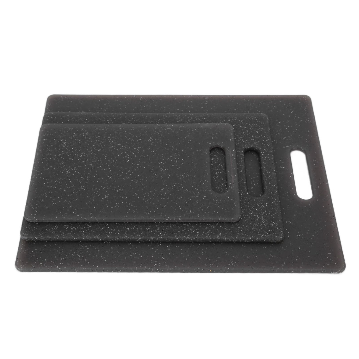 3Pcs Cutting Board Set Imitation Marble Pattern DoubleSided Chopping Board Kitchen Accessory(Black )