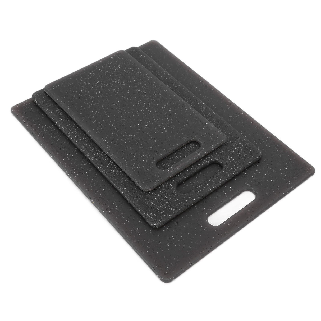 3Pcs Cutting Board Set Imitation Marble Pattern DoubleSided Chopping Board Kitchen Accessory(Black )