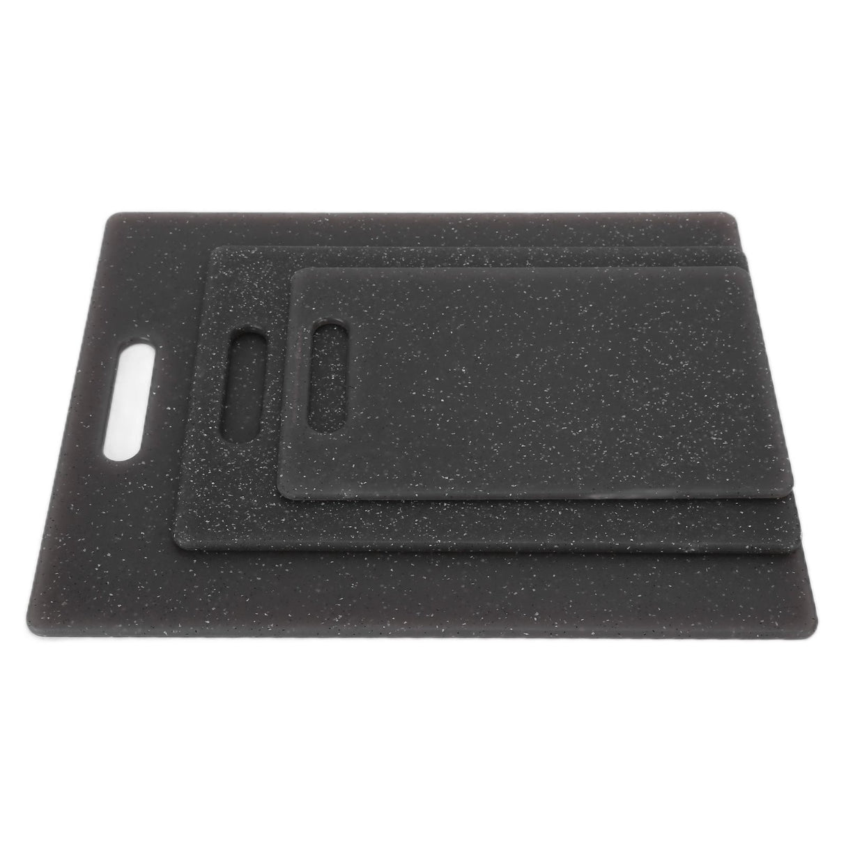 3Pcs Cutting Board Set Imitation Marble Pattern DoubleSided Chopping Board Kitchen Accessory(Black )