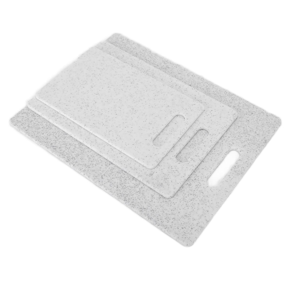 3Pcs Cutting Board Set Imitation Marble Pattern DoubleSided Chopping Board Kitchen Accessory(White )