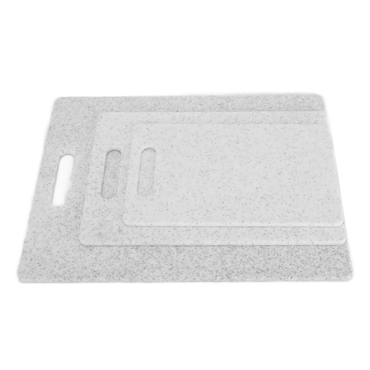 3Pcs Cutting Board Set Imitation Marble Pattern DoubleSided Chopping Board Kitchen Accessory(White )