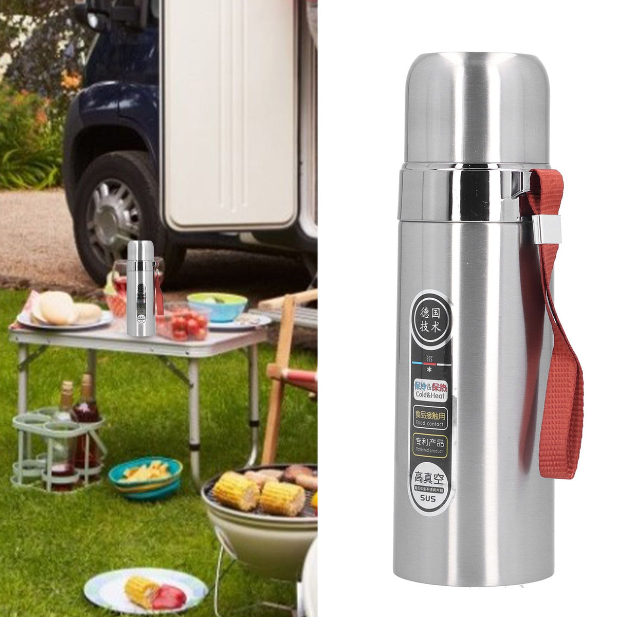 Thermal Cup 500ml 304 Stainless Steel Portable Tea Bottle for Home Travel Camping