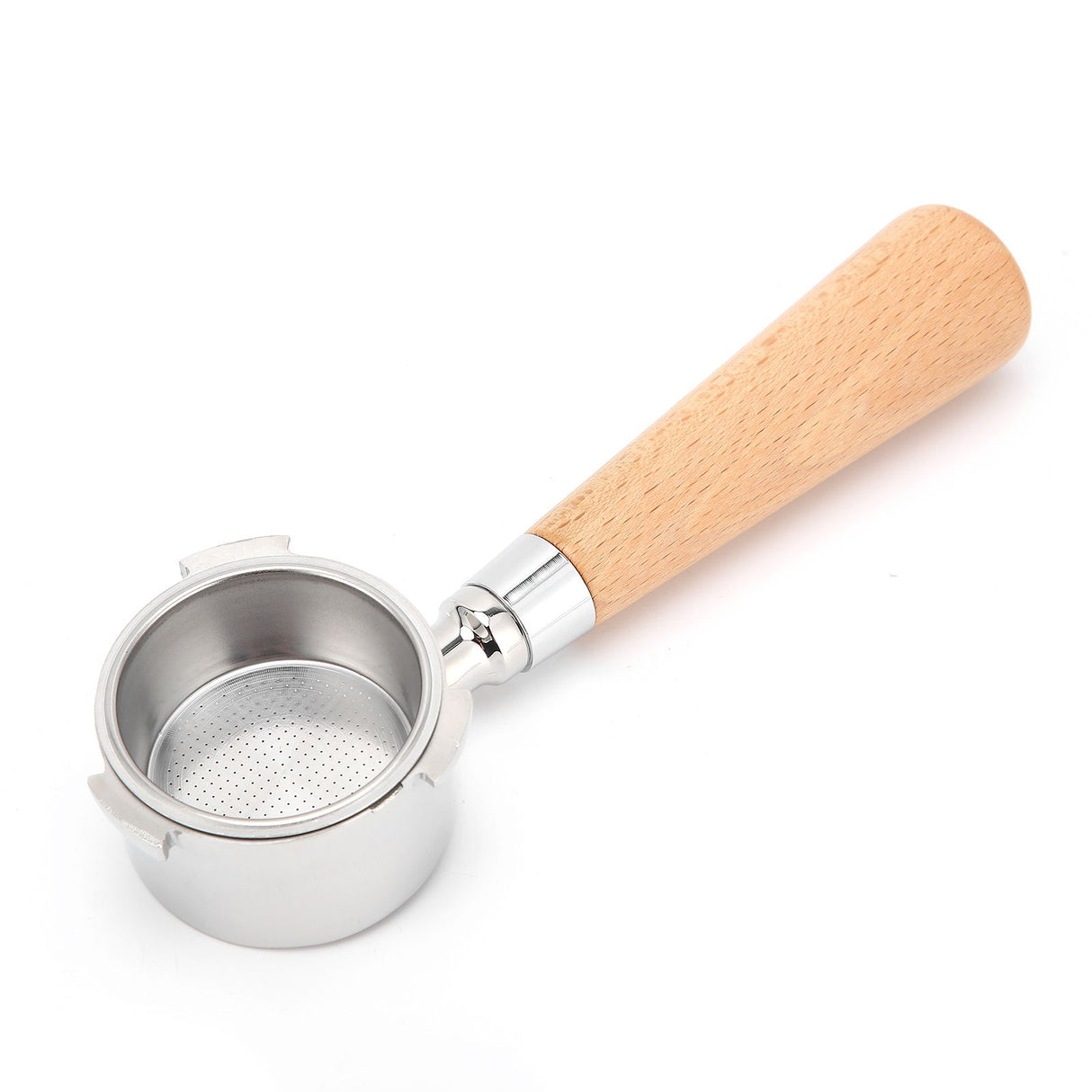 Coffee Bottomless Portafilter Stainless Steel Filter Holder Basket Replacement Tool Coffee Machine Accessory51mm Beech