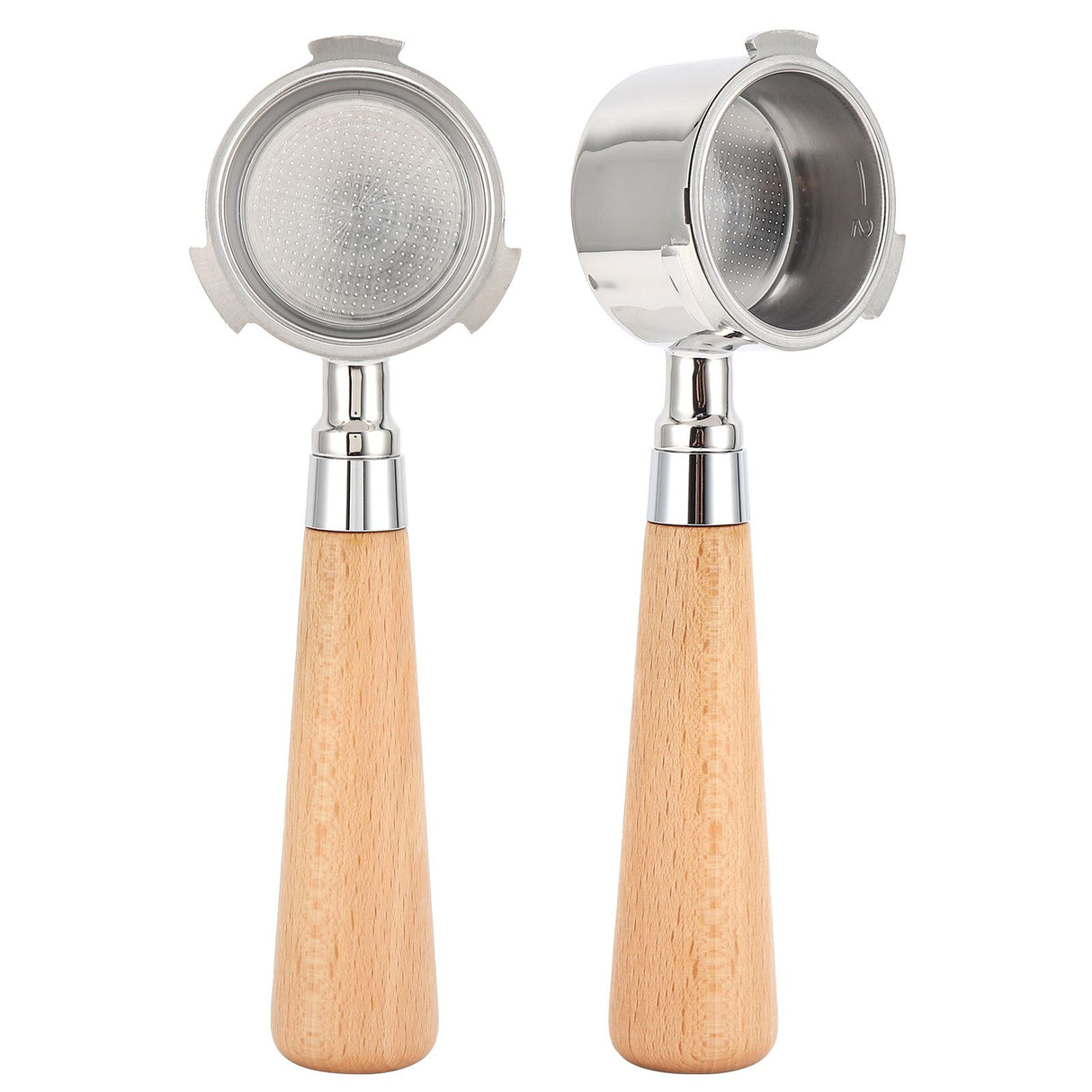 Coffee Bottomless Portafilter Stainless Steel Filter Holder Basket Replacement Tool Coffee Machine Accessory51mm Beech