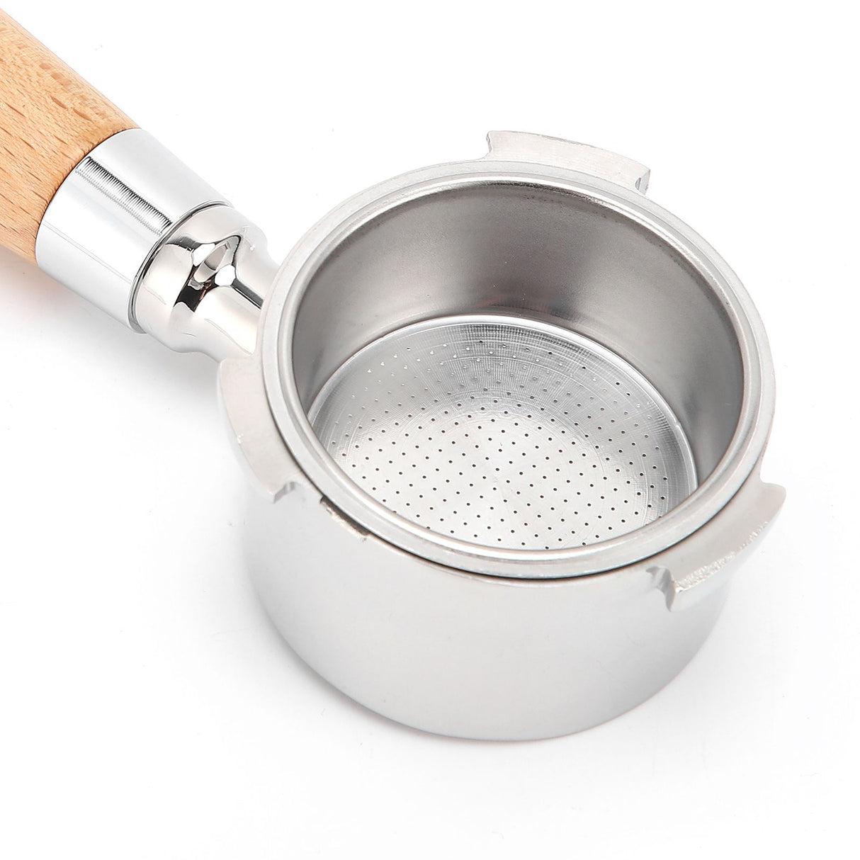 Coffee Bottomless Portafilter Stainless Steel Filter Holder Basket Replacement Tool Coffee Machine Accessory51mm Beech
