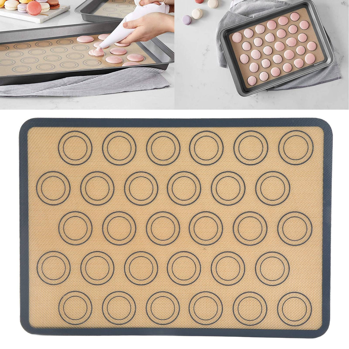 Baking Mat Food Grade Silicone and Glass Fiber Non Stick Heat Resistant Dough Mat for Making Pastry Pizza Bread