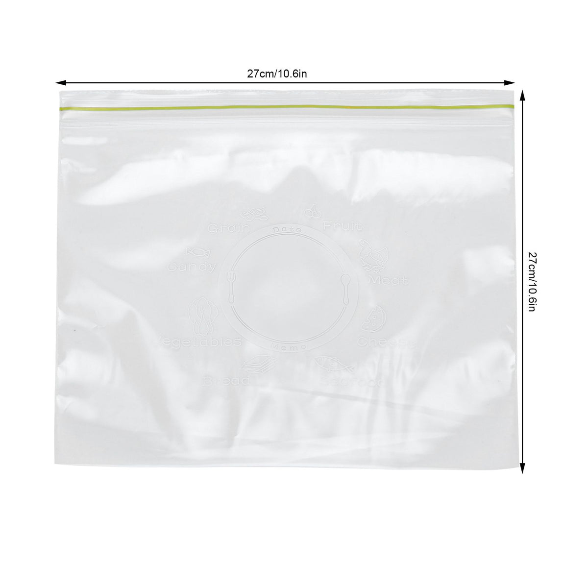 Polyethylene Sealed Preservation Bag Reusable Fresh Keeping Bags for Vegetable Fruit20pcs, 27x27cm /