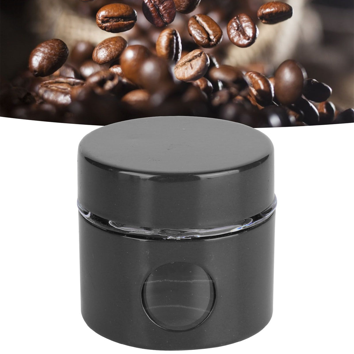 Coffee Bean Container Iron Glass Mini Sealed Jar Kitchen Storage Tank for Beans TeaBlack