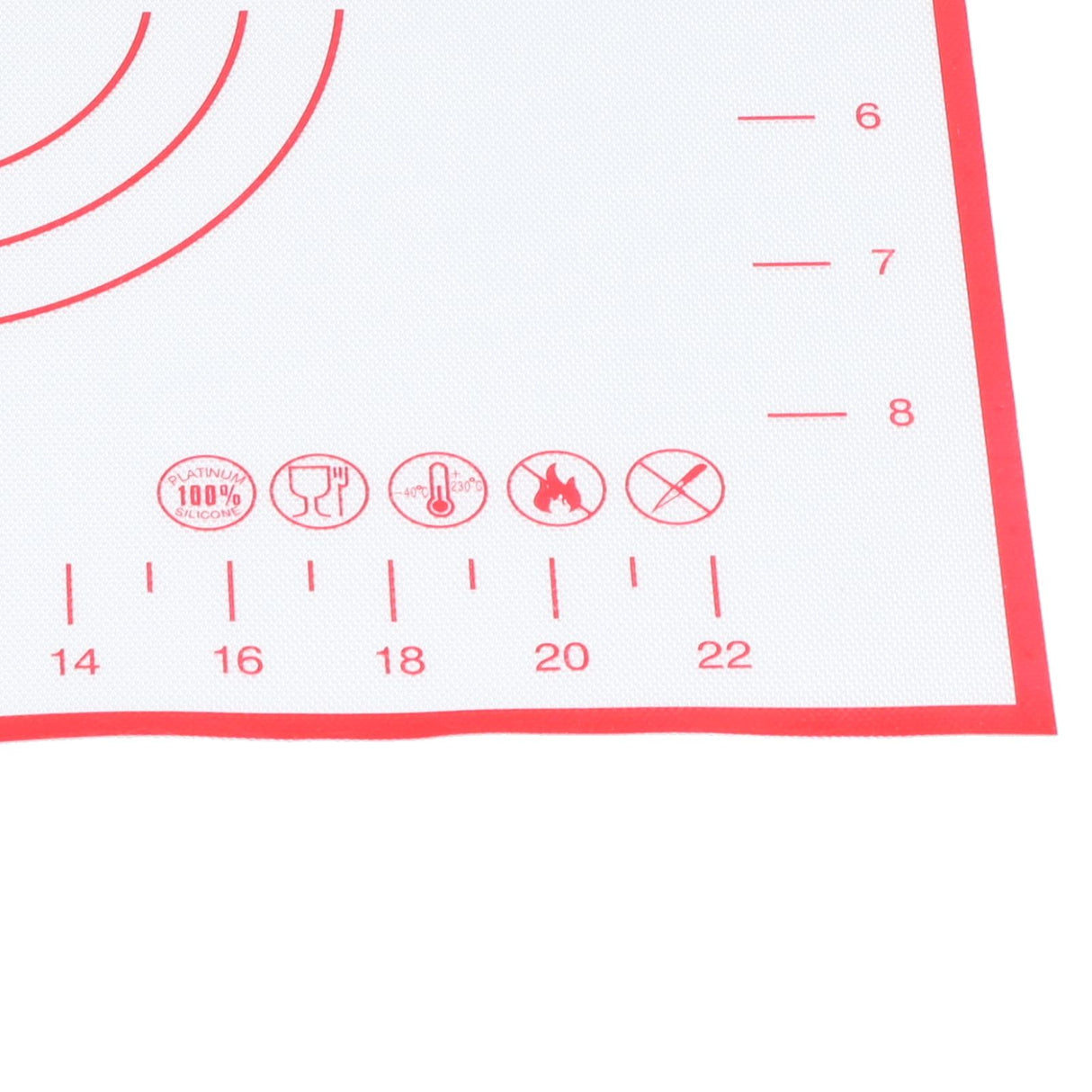 Baking Mat Silicone Non Slip Heat Resistant Dough Mat with Scale for Home Kitchen 29x26cmRed