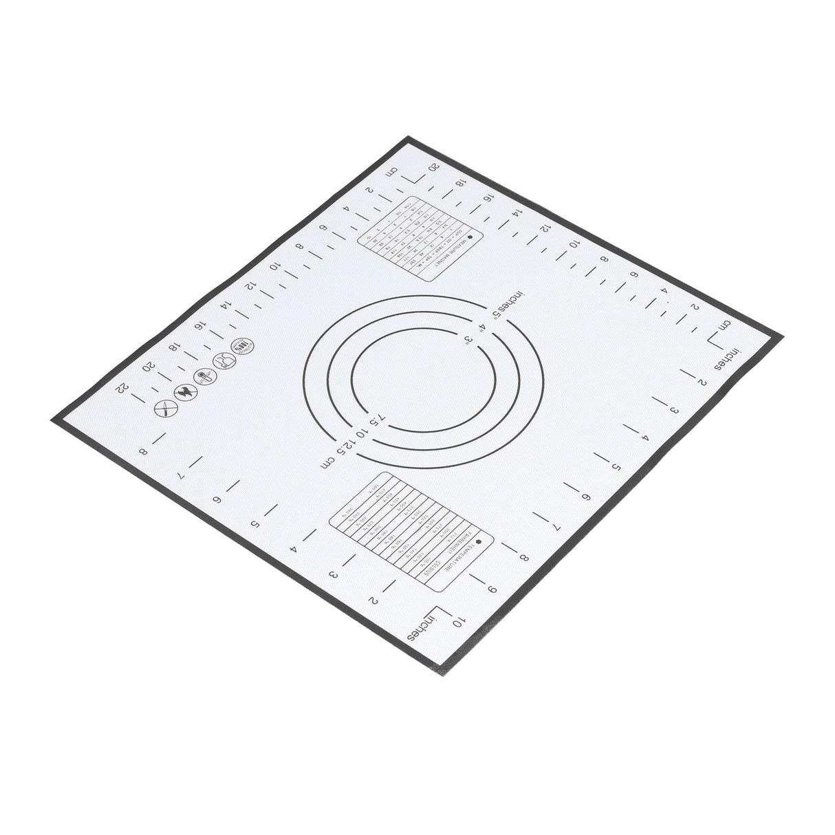 Baking Mat Silicone Non Slip Heat Resistant Dough Mat with Scale for Home Kitchen 29x26cmBlack