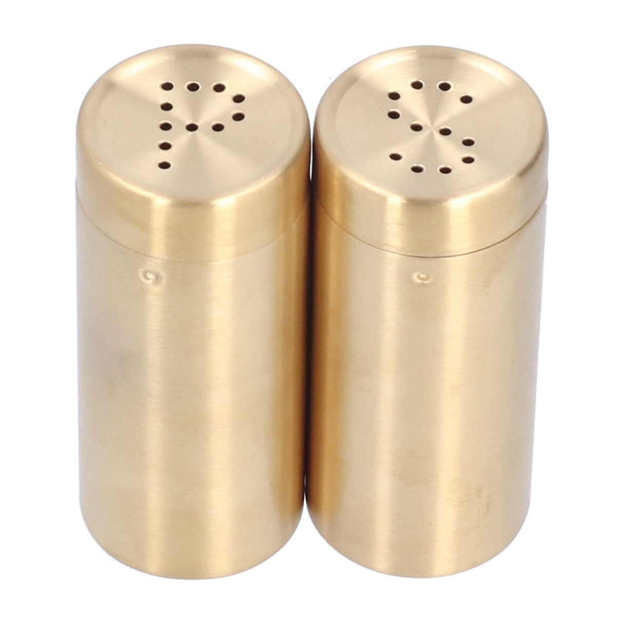 2pcs Spice Jar Stainless Steel Seasoning Bottle Salt and Pepper Shaker Kitchen ToolGolden