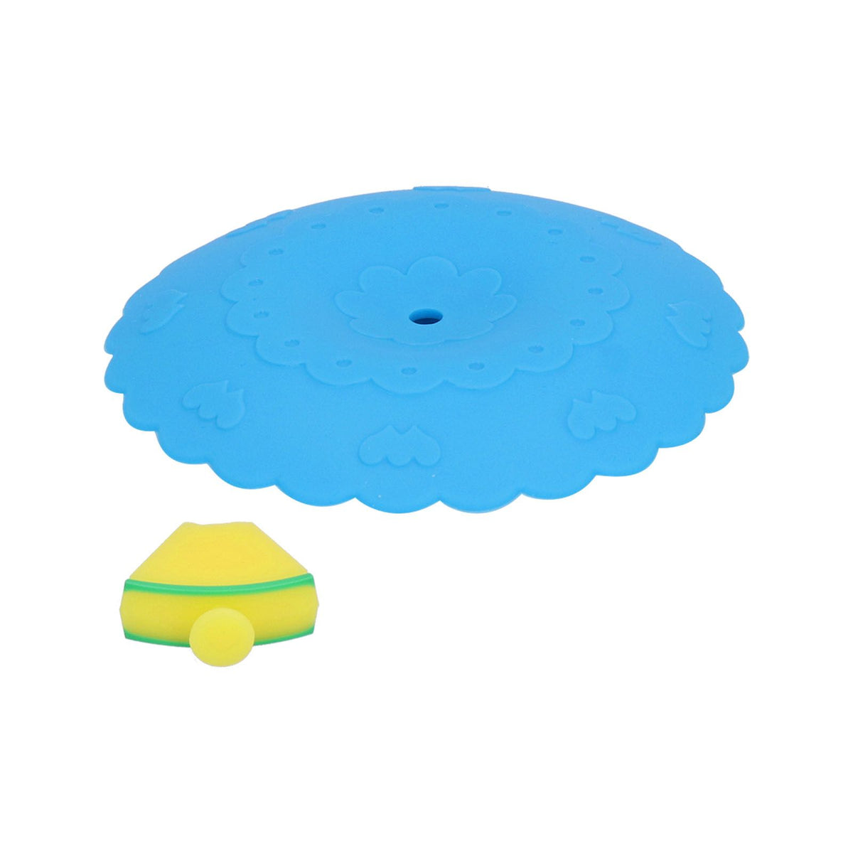 Silicone Lid Dustproof and Heat Resistant Hot and Cold Beverage Cup Cover for Kitchen HomeBlue