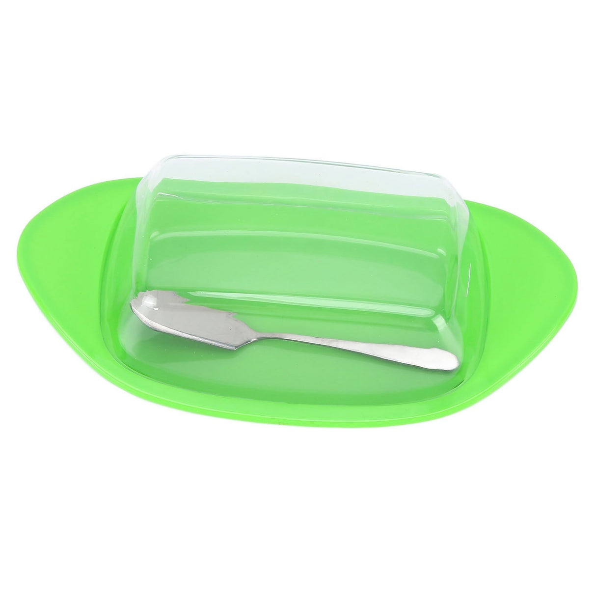 ShipShaped Butter Cutting Box with Cutting Knife and Lid Food Grade Chesse Container for Kitchen(Green )