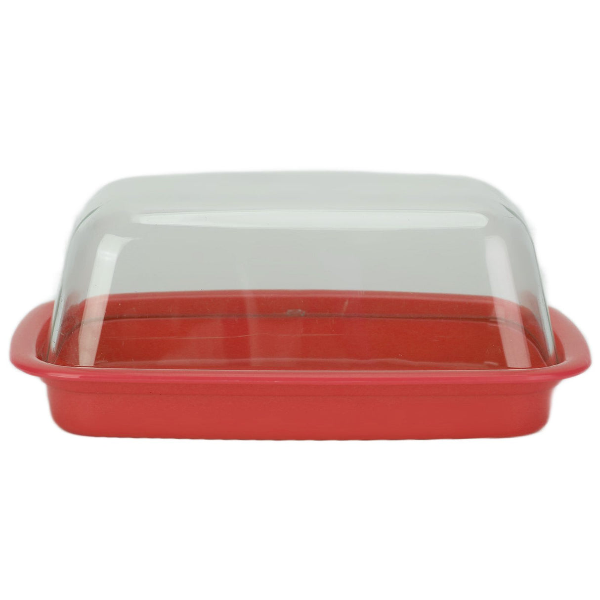 Curved Butter Storage Box with Lid Cheese Plate Butter Holder Tray Baking Tool for KitchenRed
