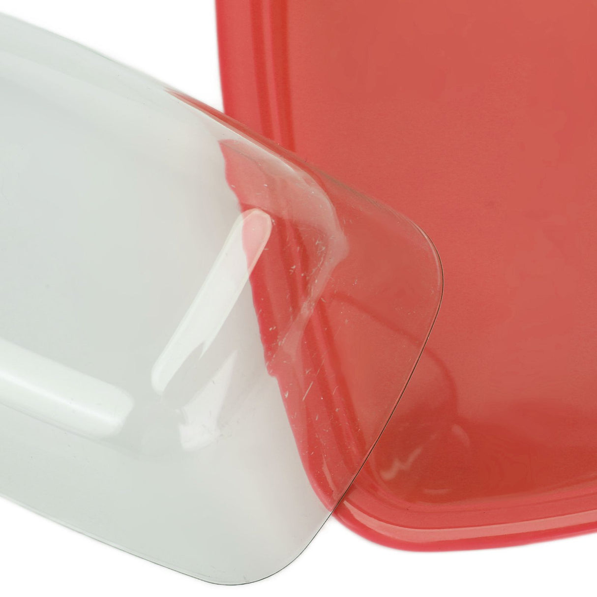 Curved Butter Storage Box with Lid Cheese Plate Butter Holder Tray Baking Tool for KitchenRed