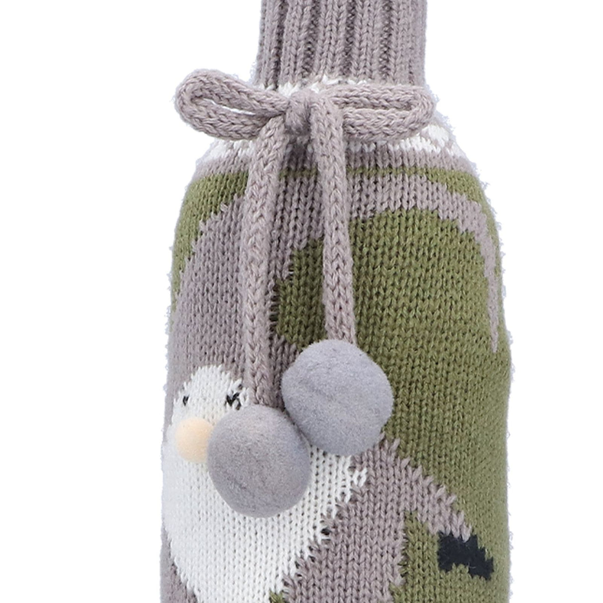 Knitted Wine Bottle Cover Bag Sleeve Home Decoration for Christmas Wedding Birthday PartyGray +Green