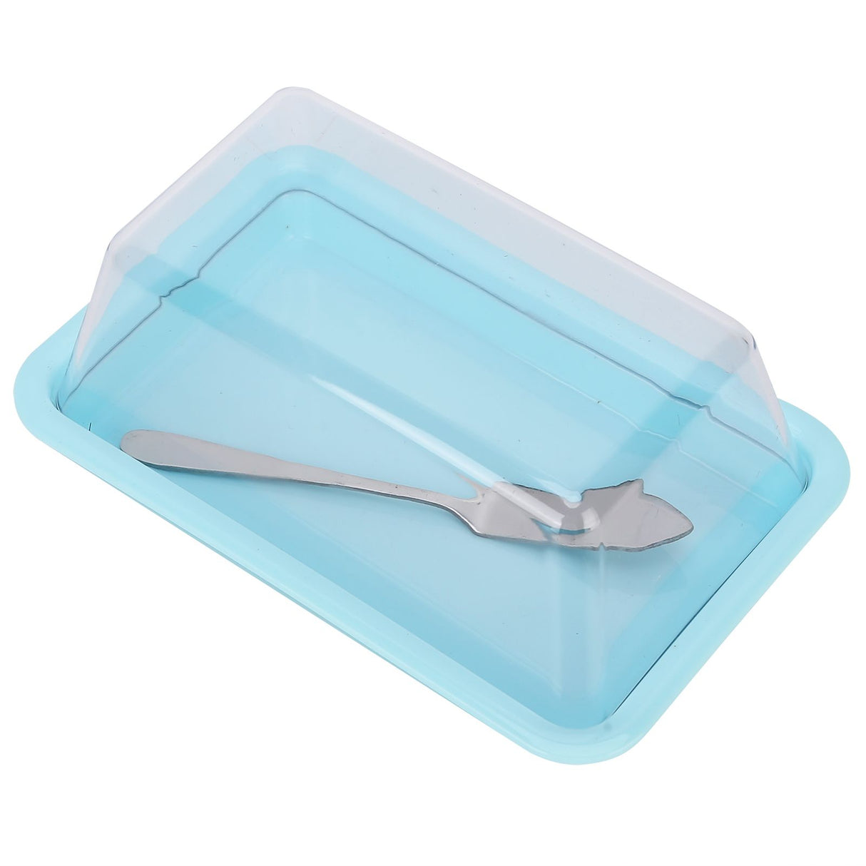 Rectangular Butter Cutting Box with Lid Portable Butter Storage Box for Home KitchenBlue