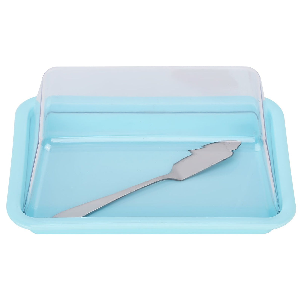 Rectangular Butter Cutting Box with Lid Portable Butter Storage Box for Home KitchenBlue
