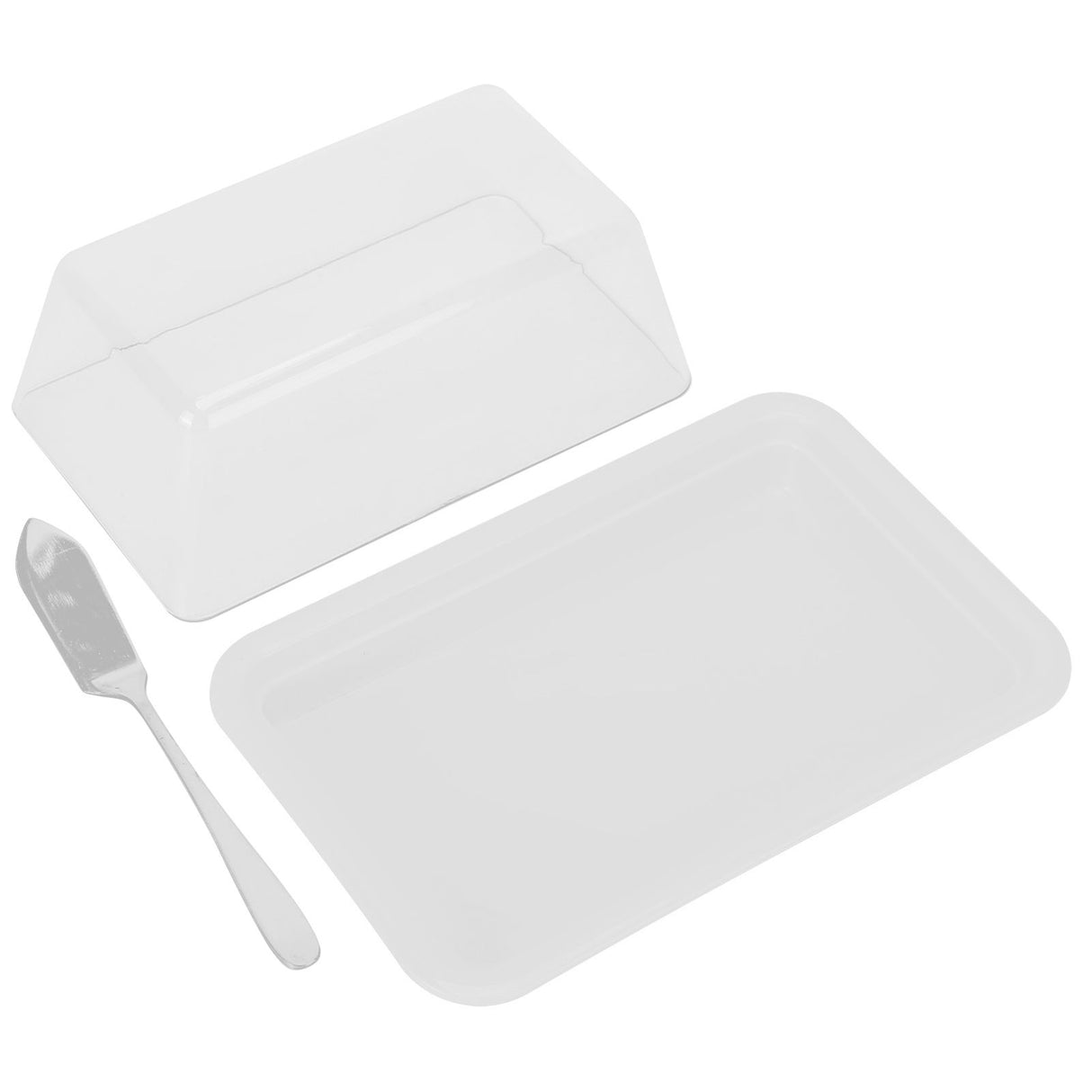 Rectangular Butter Cutting Box with Lid Portable Butter Storage Box for Home KitchenWhite