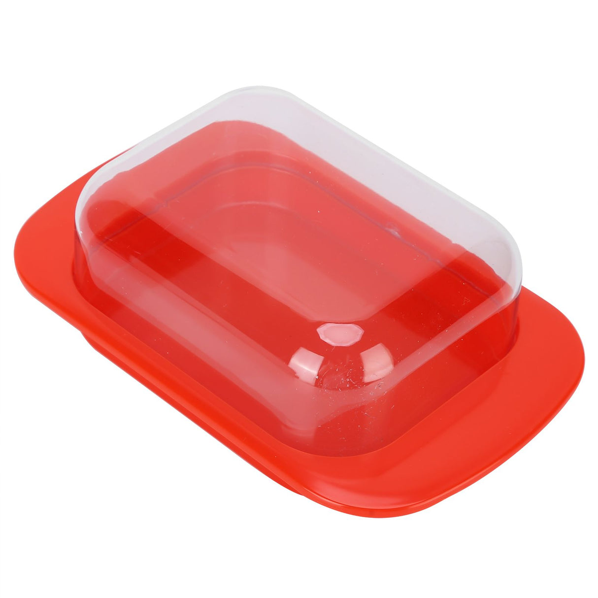 Wide Rectangular Butter Container with Lid Knife Portable Small Cheese Dish Holder Tray for Home KitchenRed