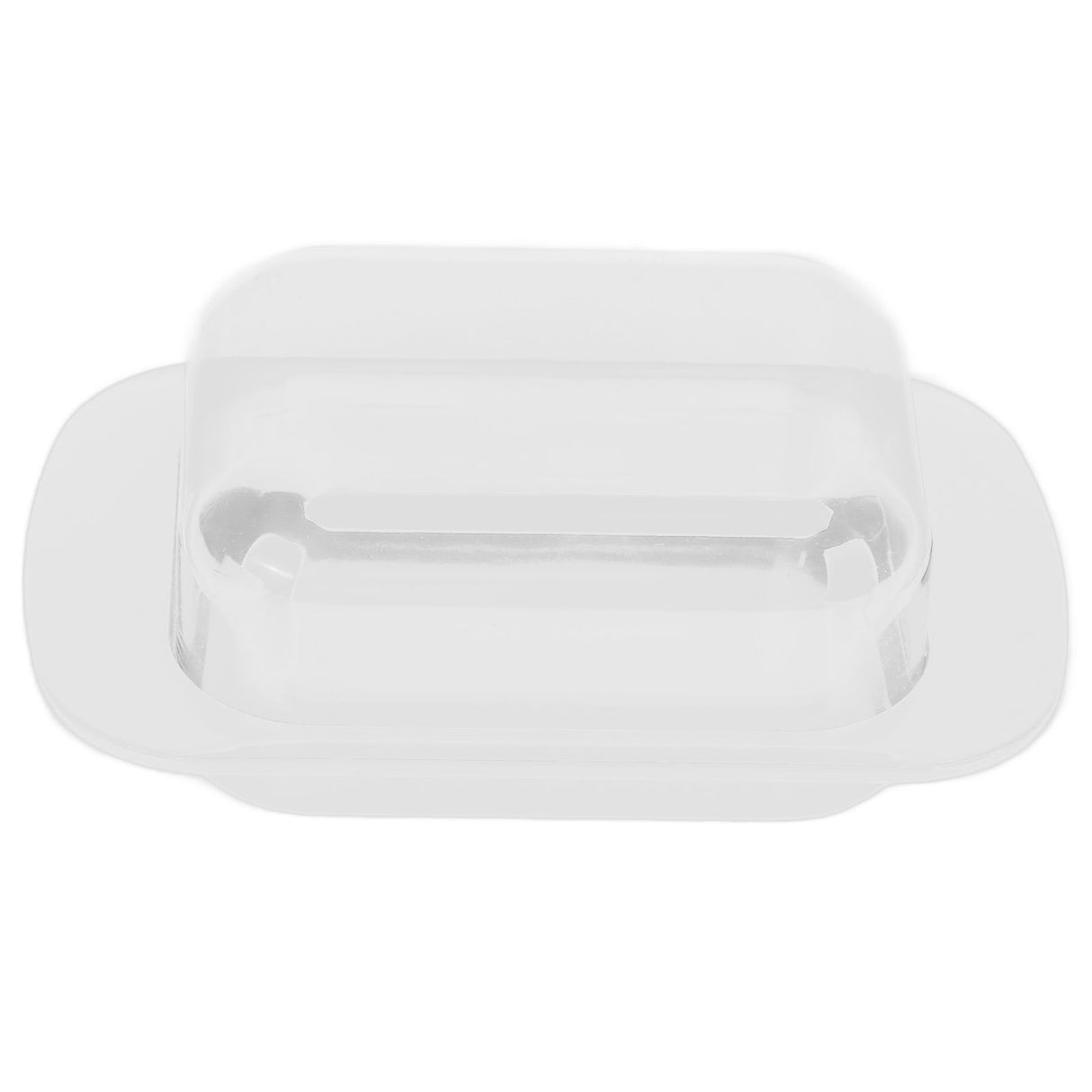 Wide Rectangular Butter Container with Lid Knife Portable Small Cheese Dish Holder Tray for Home KitchenWhite