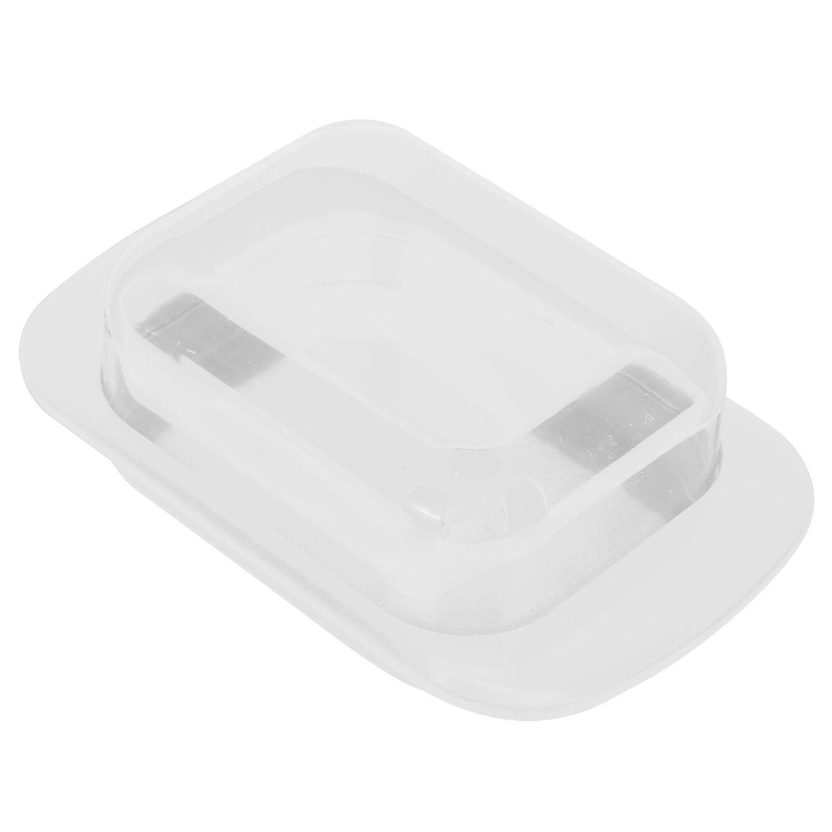 Wide Rectangular Butter Container with Lid Knife Portable Small Cheese Dish Holder Tray for Home KitchenWhite