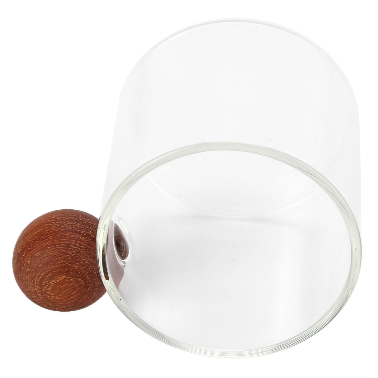 Glass Coffee Cup Clear Heatproof Glass Coffee Mug with Wooden Ball Handle for Office Bar PartyTransparent