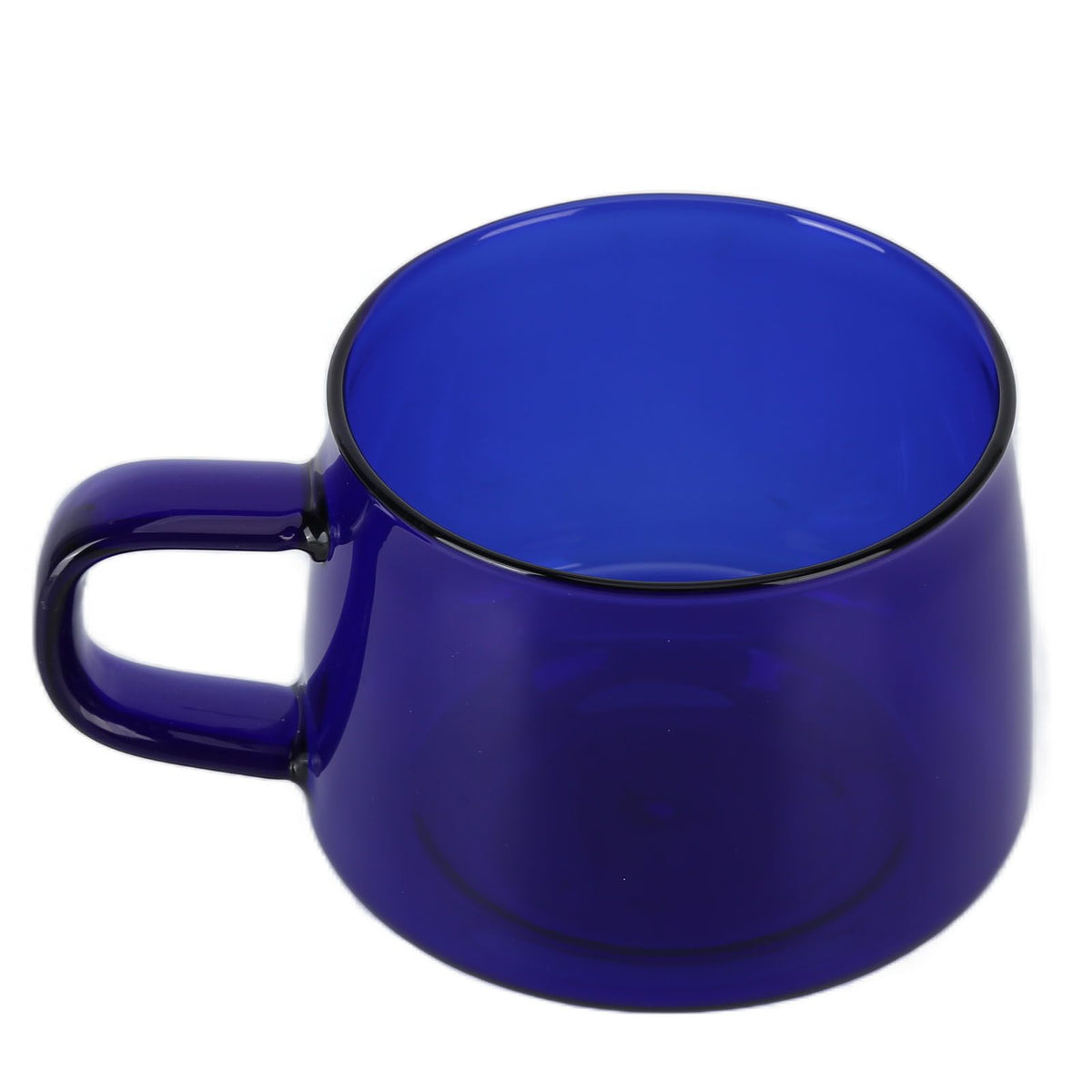 Transparent Coffee Cup 250ML Borosilicate Cup Glass Tea Water Milk Mug with HandleBlue