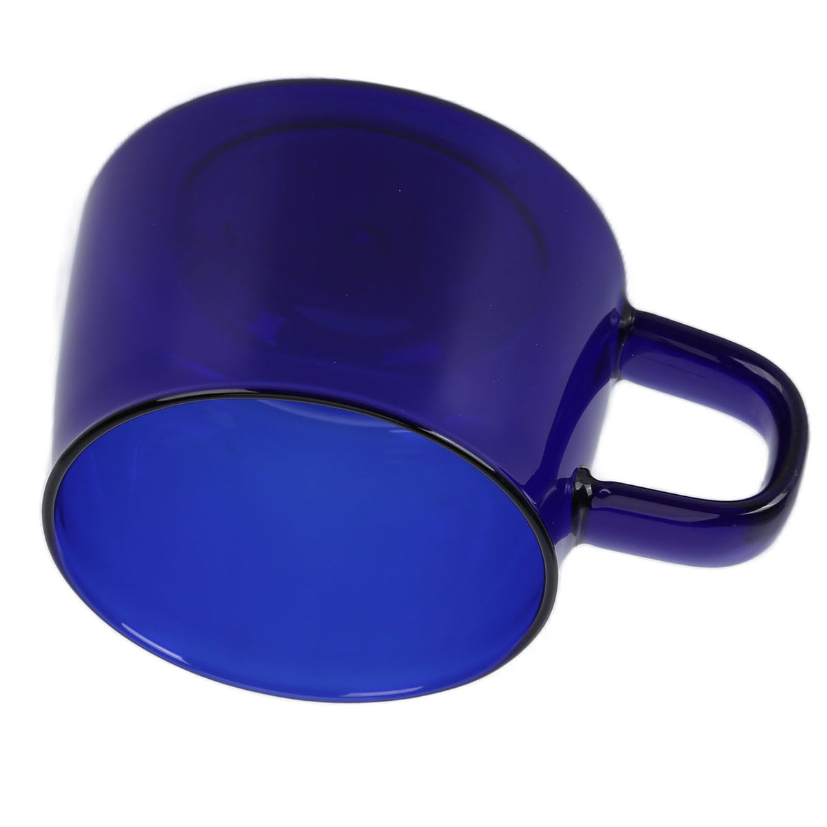 Transparent Coffee Cup 250ML Borosilicate Cup Glass Tea Water Milk Mug with HandleBlue
